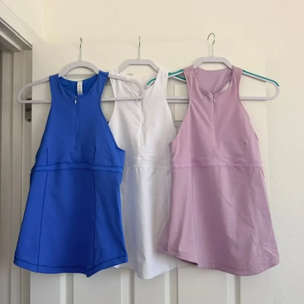 Lululemon Lot of 3 Cycling Zippy Run Tanks High Neck Zip Up Shelf Bra Women's 8